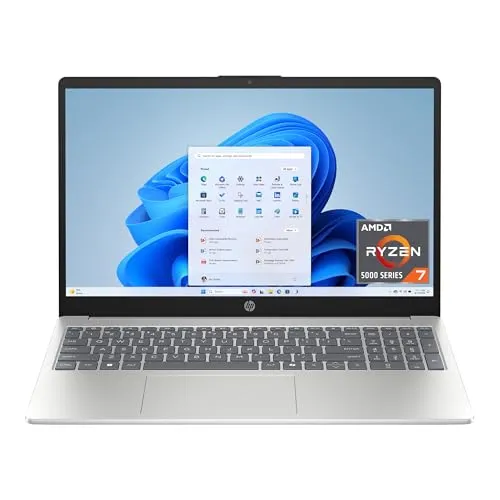 HP 15.6インチノートパソコン、FHDディスプレイ、AMD Ryzen 7 5825U、8GB RAM、512GB SSD、AMD Radeon Graphics、Windows 11 Home、ナチュラルシルバー、15-fc0502nr。