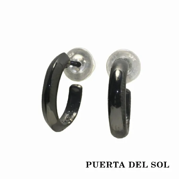 PUERTA DEL SOL トラディショナル ブラック ピアス ブラック シルバー950 チタンコーティング ユニセックス シルバーアクセサリー 銀 SV950 爆買