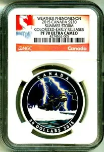 2015年カナダS$20気象現象夏の嵐ER NGC PF70 UCボックスCOA OGP