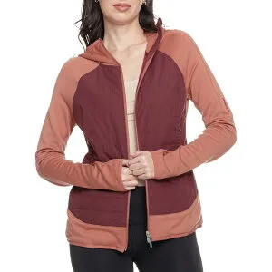 アイスブレーカー レディース アウター ジャケット・ブルゾン ウール パーカー Icebreaker Quantum Hybrid Hoodie - Merino Wool Full Zip Cedar Wood/Port/Cb