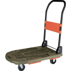 ■TRUSCO 樹脂台車 カルティオ 780X490 折畳 オリーブドラブ〔品番:MPK780OD〕【6613397:0】[店頭受取不可]