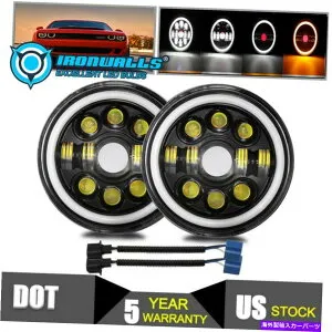 USヘッドライト 2ピース7 インチLEDヘッドライト角度の目+ DRLフィット1987-1991 Dodge Caravan 2pcs 7Inch LED Headlight Angle Eyes+DRL Fit for 1987-1991 Dodge Caravan【並行輸入品】