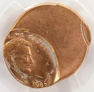 1983-x 1c リンカーン セント ダブルストライク 両側オフセンター PCGS MS65 レッド