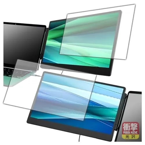 PDA工房 LAPTOMO 14.1インチ トリプルポータブルモニター S3 対応 衝撃吸収[光沢] 保護 フィルム 耐衝撃 日本製