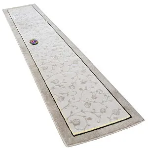 シェニールロゼ キッチンマット 約45cm×240cm ベージュ (日本製 吸着 高級ウィルトン)