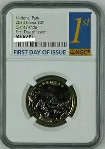 NGC MS69 PL 2023 中国コイン ジャイアントパンダ国立公園 銅コイン 10元