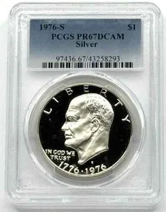 1976-S アイゼンハワー（アイク）200周年記念 シルバー プルーフ ドル PCGS PR67DCAM