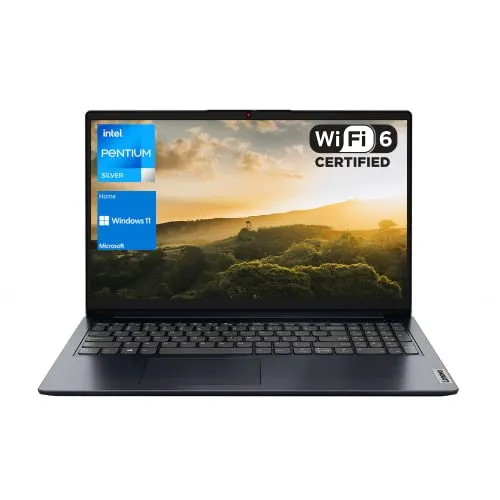 Lenovo IdealPad 1 ノートパソコン 15.6インチ FHDディスプレイ、Intel Pentium Silver N6000、12GB RAM、512GB SSD、ウェブカメラ、Type-C、SDカードリーダー、Wi-Fi 6、Window