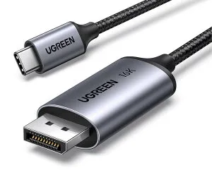UGREEN 16K 30Hz USB C DisplayPort 変換ケーブル DP2.1 16K 8K 40Gbps Thunderbolt 4/3 Type-C DisplayPort 変換 単方向伝送 ディスプレーポートケーブル iPhone 15 iPad MacBook Mac Mini Surface Go XPS Chromebook Galaxy S24など対応 2M