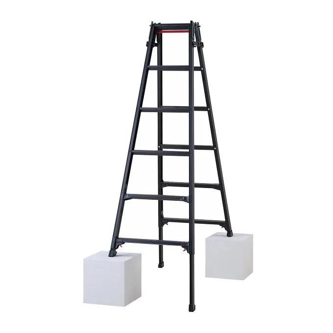 【直送品】 長谷川工業 ハセガワ はしご兼用伸縮脚立 (ワンタッチバー付) RYZB-18a (10911) 6段 【大型】