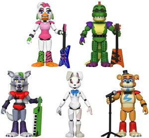 FNAF 5ナイツ Funko Five Nights at Freddy's Security Breach Action Figure Set of 5 ? Glamrock Chica, Montgomery Gator, Roxanne Wolf, Vanny, Glamrock Freddy Bundle 【並行輸入品】