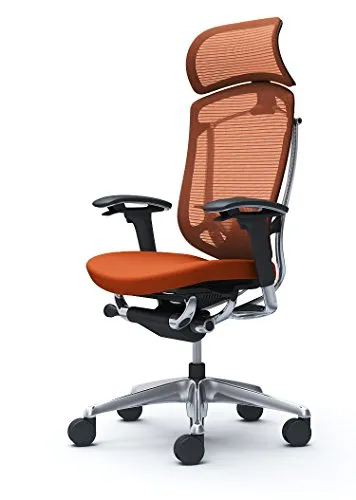 オカムラ オフィスチェア コンテッサ セコンダ 可動肘 エクストラハイバック 座:クッション オレンジレッド CC87BS-FPD8