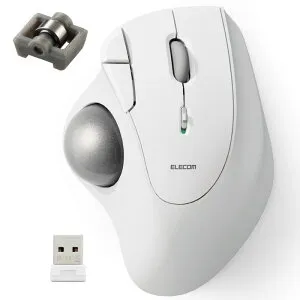 【代引不可】トラックボール マウス 無線 5ボタン ベアリングユニット エルゴノミクス Windows 11/10 macOS ChromeOS 各種対応 ホワイト エレコム M-IT11DRWH