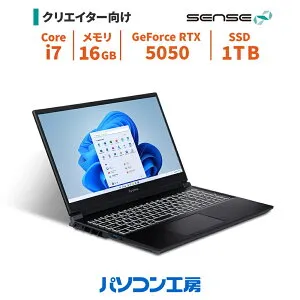 3年保証 ノートパソコン 新品 15.6型/Core i7-14650HX/RTX 5050/16GB/1TB SSD/Windows 11 BTO