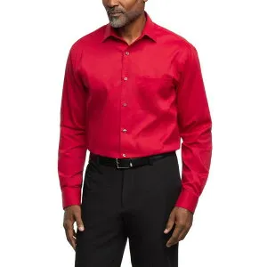 ヴァンハウセン レディース トップス Tシャツ Men's Van Heusen Everyday Defense Stain Shield Fit Dresshirt Jestered レッド