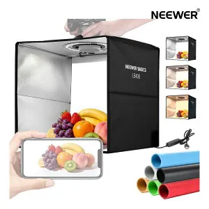 【P5倍+500円OFF券】NEEWER BASICS 撮影ボックス 40x40x40cm バイカラー写真スタジオライトボックス 折りたたみ式 撮影ブース 写真ライトテント 6色背景布付き 120個LED CRI95+ 3900lux/0.3m 調光可能 卓上ジ