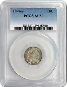 1897 S 10C バーバー ダイム シルバー PCGS AU50 未流通コインについて