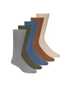 スコッチアンドソーダ メンズ アンダーウェア 靴下 リブ SCOTCH & SODA Men's 5-Pack Ribbed Crew Dress Socks Dark gray グレー