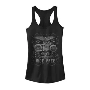 アンブランデッド レディース トップス Tシャツ Unbranded Juniors' Americana Ride Free Motorcycle Tank Top Black ブラック