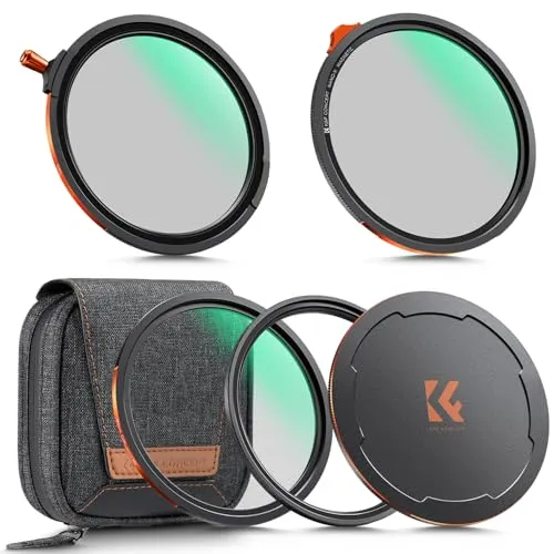 K&F CONCEPT 82mm マグネット式フィルターセット True Color CPL+可変ND2-32+ブラックミスト1/4+マグネットアダプターリング+マグネットレンズキャップ 28層コーティング フィルターケース付属（Nano-Xcel）