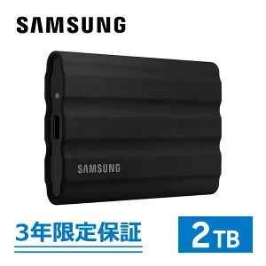 【国内正規品】Samsung サムスン T7 Shield 2TB外付け ポータブル SSD 【防水、防塵】 最大転送速度1,050MB/秒 USB3.2 Gen2(10Gbps, Type-C) PS4 PS5 iPhone15動作確認済み MU-PE2T0S-IT
