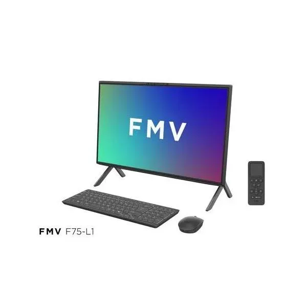 富士通(FUJITSU) FMV Desktop F FMVF75L1BA 23.8型 Win11Home Ryzen 7 メモリ16GB SSD512GB Officeオプション付 デスクトップパソコン ブラック F75-L1