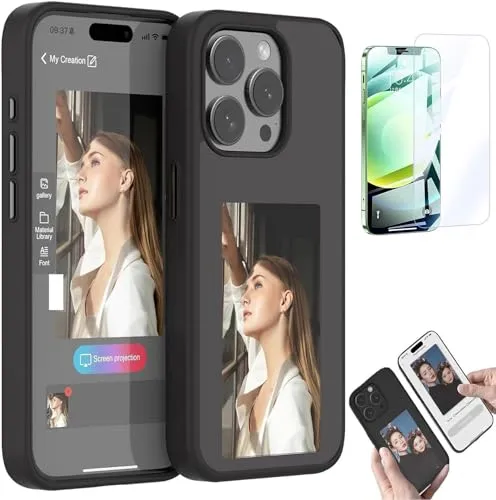 CAVAJP New Smart NFC E-Ink Phone Case Classic Color,Samsung Case,Smart Ink Screen Phone Case for iPhone13/14/15/Pro/Pro Max,Smar