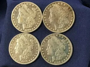 1883-1899年 モルガン銀貨 4種類のコインセット B0926
