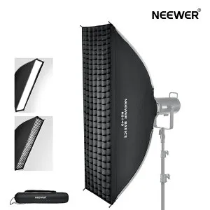 【P5倍+最大500円OFF券】NEEWER BASICS 長方形ソフトボックス ストリップソフトボックス ライトディフューザー/Bowensマウント付き クイックリリース 折りたたみ式 120D/60D/100X/150C/600D/SL60Wに対応 ス