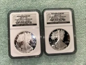 2006 W アメリカンシルバーイーグル ~ (2) PF69 ~ウルトラカメオ20周年記念ドルセット