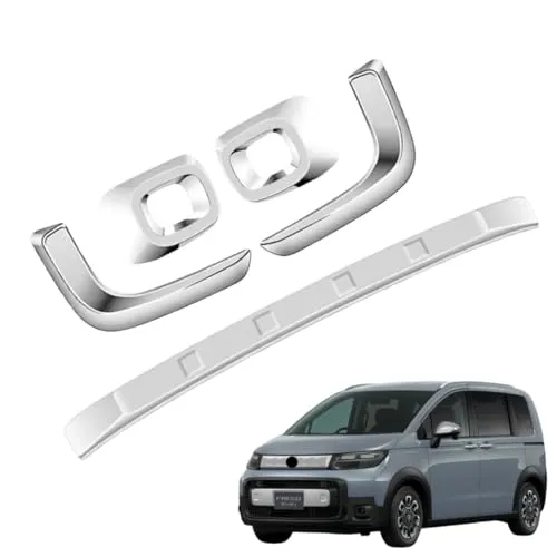 【Aobexalt】「ホンダ ・フリード新型 GT系 クロスター専用 2024年ー」に対応 フロントバンパーカバー アンダーパネル + 前側フォグランプパネルカバー + フロントフォグライトモールガーニッシュ 外装セット 5PCS パーツ (メッキ仕上げシ