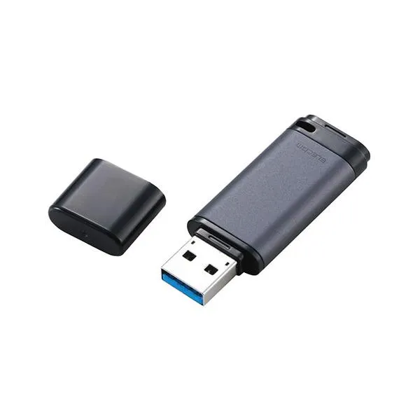 キャップ式 USB 5Gbps USBメモリ 128GB ブラック 取り寄せ商品