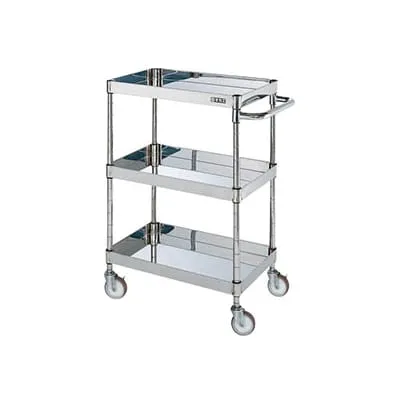 サカエ ステンレスCSパールワゴン H880mm 棚板3段 幅600×奥行400×高さ880mm CSP3-6083NU