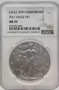 2011 S1 シルバーイーグル 25 周年記念 MS 70