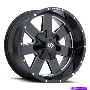 ホイール 4本セット 18x9ビジョンオフロード411アークグロスブルクミリングホイール8x180（12mm）セット4 18x9 Vision Off-Road 411 Arc Gloss Blk Milled Wheels 8x180 (12mm) Set of 4【並行輸入品】