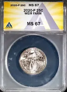 2020-P 25c ウィアー ファーム MS 67 ANACS # 7695886 + ボーナス