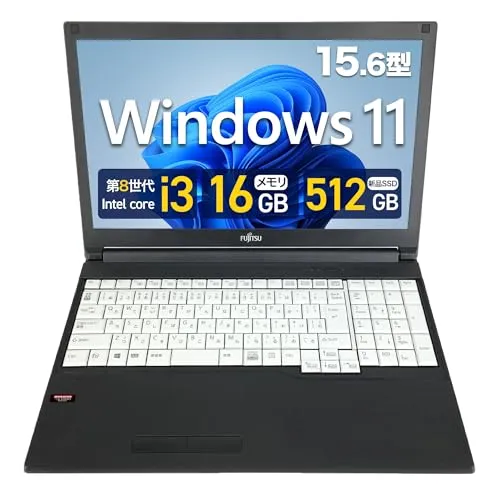【整備済み品】富士通 ノートパソコン LIFE BOOK A749 A579 15.6型 第8世代Core?i3 16GBメモリ 高速SSD 512GB? テンキー MS?Office?H&B2021 Win11?Pro Wi?Fi DVDROM