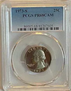 1973年 S ワシントン クォータードル PCGS PR68CAM プルーフ 68 CAM (689-2)