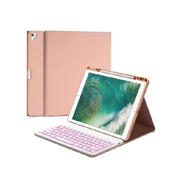 QYiiD Keyboard Case for iPad Pro 12.9-inch 2017/2015 (Old Model, 2nd ＆ 1st Generation), 7 Color Backlight, Wireless Detachable Folio Keyboar_並行輸入