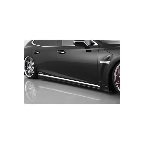 LEXUS LS500h GVF55 前期 純VIP EXE サイドスポイラー カーボン製 クリア塗装取付込