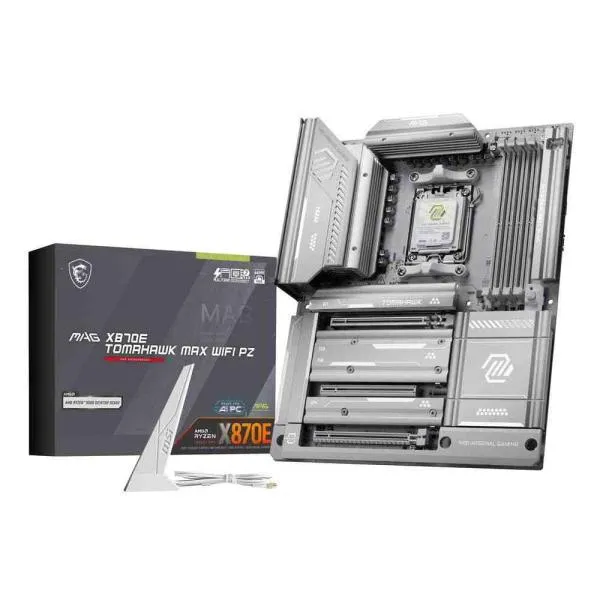 MSI MAG X870E TOMAHAWK MAX WIFI PZ メモリ・PCIeスロットまでホワイト仕様にこだわった高性能ATXマザーボードです。