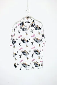 【新品】XLARGE (エクストラ ラージ) BURN PATTERN SHIRT バーン パターン シャツ WHITE [SIZE: M NEW] [日本未発売モデル]