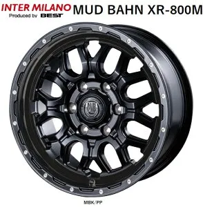 送料無料 4本セット ホイールのみ ベスト MUD BAHN XR-800M マッドバーン マットブラックピアスポリッシュ 17インチ 7.5J インセット+25 6穴 PCD139.7 4本 JWL-T ハイラックス ランクルプラド FJクルーザ
