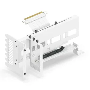EZDIY-FAB垂直PCIe4.0GPUブラケット垂直グラフィックカードホルダーPCIe4.0X16Gen4白いライザーケーブル付き90度直角17cm