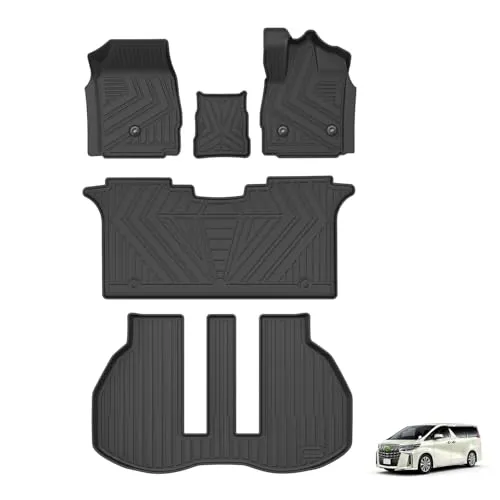 Virauto トヨタ アルファード 30系 ヴェルファイア 3D フロアマット ラゲッジマット フルセット 7人乗り対応 前期 後期 ALPHARD VELLFIRE 30系 2015年6月～2023年6月 専用設計 トランクマット カーマット TPE