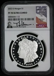 2023 S プルーフ モルガン シルバー ダラー $1 NGC PF 70 サンフランシスコ造幣局 トーマス J ウラム