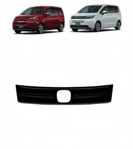 【kiAuto】ホンダ フリード GT系 2024~ 外装 フロントエンブレムガーニッシュとグリルトリム フロントバンパーグリルカバー 傷防止 FOR FREED AIR 車種専用設計 ABS樹脂製 ブラック [並行輸入品]