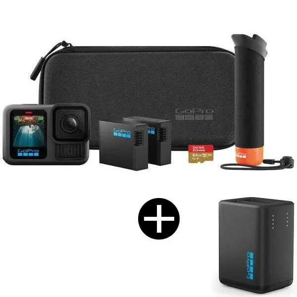 GoPro CHDRB131 ブラック HERO13 BLACK-AccessoryBundle アクションカメラ (4K対応) バンドルセット + バッテリー充電セット