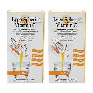 【送料無料】 2個セット ビタミンC 1000mg 30個入り 包み 高濃度 美容 リポスフェリック【LivOn Labs】Lypo-Spheric Vitamin C 1,000 mg 30 Packets