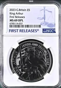 2023 ?5 キング アーサー NGC MS69 DPL (Cu-Ni) 英国王室造幣局 神話と伝説